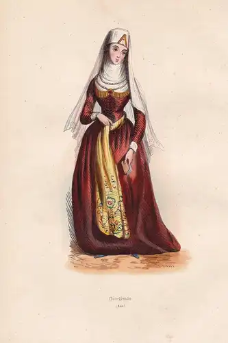 Georgienne (Asie) - Georgian woman Georgia Georgien costume Trachten costumes