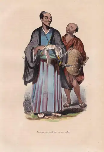 Japonais de condition et son valet - Japanese nobleman Japan Asien Asia costumes Trachten