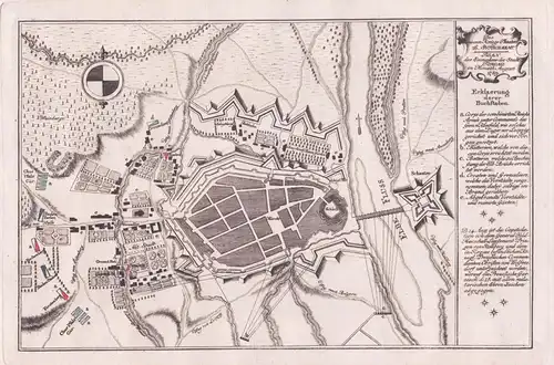 Plan der Einnahme der Stadt Torgau in Monath August 1759. - Torgau / Nordsachsen / Sachsen