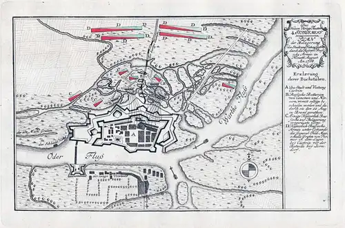 Plan der Belagerung der Stadt und Vestung Cüstrin...1758. - Küstrin / Kostrzyn / Odra / Polska / Polen / Polan