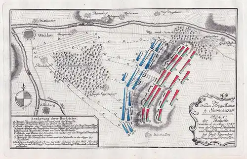 Plan der Bataille welche d. 30. Aug. 1757 (...) bey Groß-Jägerndorf in Preussen geliefert worden. - Groß-Jäger