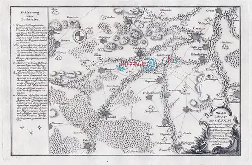 No. 40 - Plan der Action welche d: 15. Aug. 1761 (...) bey Erichsburg ohnweit Eimbeck vorgefallen. - Erichsbur