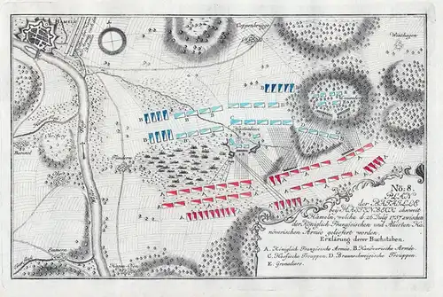 No: 8 - Plan der Bataille bey Hastenbeck... - Hameln / Hastenbeck / Schlacht / battle