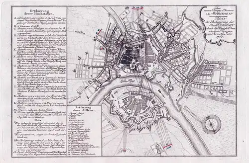 Plan der Belagerung der Stadt Dresden...1760. - Dresden / Sachsen / Stadtplan