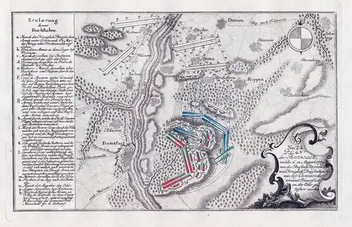 No: 24 - Plan der Bataille welche d. 12. August. 1759  (...) bey Cunnersdorf an der Oder geliefert worden - Fr