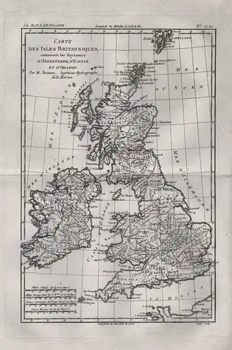 Carte des Isles Britanniques, contenant les Royaumes d'Angleterre, d'Ecosse et d'Irlande - British Isles Great