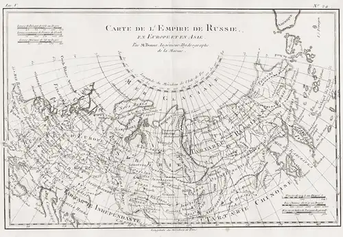 Carte de l'Empire de Russie en Europe et en Asie - Russia Russland Russe Karte map