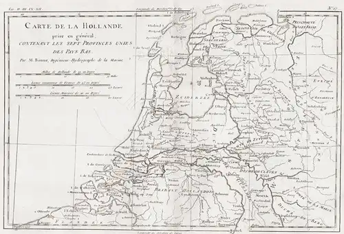 Carte de la Hollande - Holland Nederland Niederlande Netherlands Kupferstich Karte map engraving