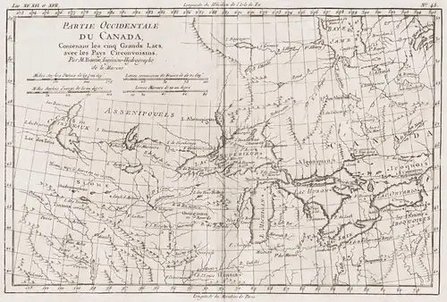 Partie Occidentale du Canada - Canada Kanada Great Lakes America Amerika Karte map carte