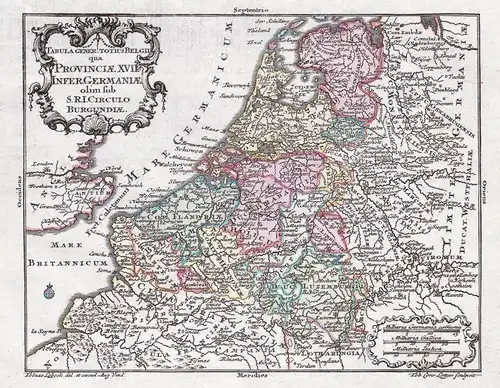 Tabula Gener: Totius Belgii qua Provinciae XVII. Infer. Germaniae olim sub S. R. I. Circulo Burgundiae - Zeven