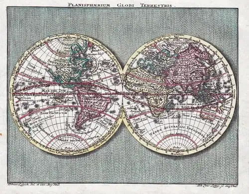 Planisphaerium Globi Terrestris - Weltkarte / Mappemonde / World map