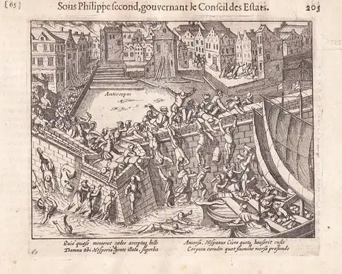 Antwerpen - Antwerpen Anvers Antwerp Spanish Fury verwoesting / Shows the Spanish Fury in Antwerp in 1576