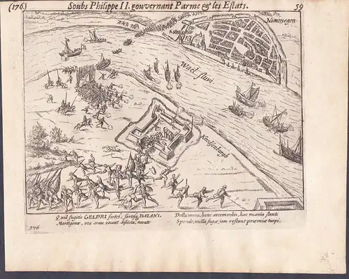 Nimmegen - Nijmegen battle 1585 Holland Nederland Netherlands Niederlande  / Depicts the conquering of the cit