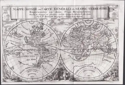 Mappe-Monde, ou carte generale du Monde. - World map Weltkarte Mappemonde California island map Karte