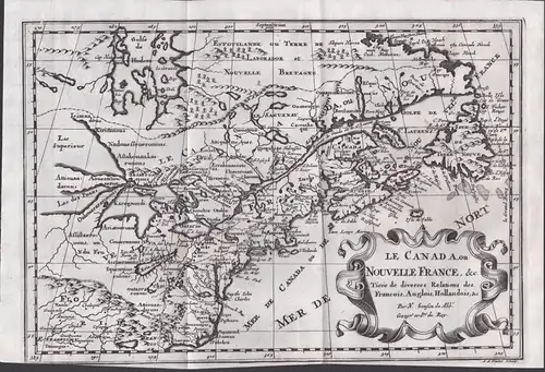 Le Canada ou Nouvelle France. - Canada Kanada North America carte map Karte