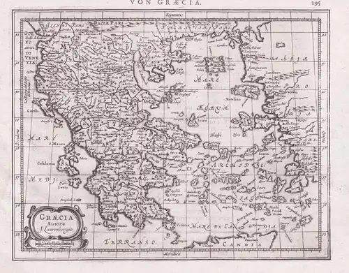 Graecia - Greece Griechenland Archipelago Peloponnes map Karte