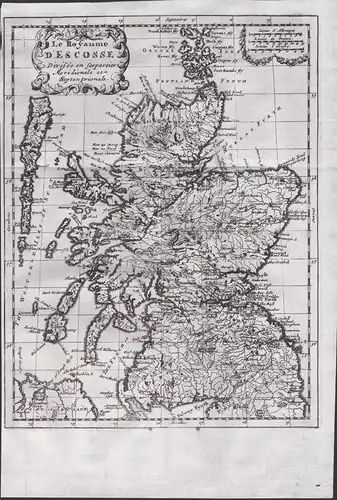 Le Royaume d'Escosse divisée en ses parties Meridionale et Septentrionale - Scotland Schottland Ecosse Great B