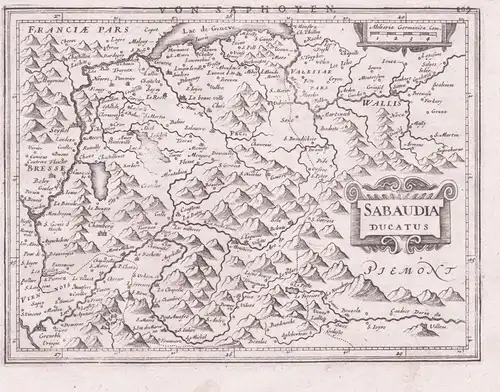 Sabaudia - Savoie Savoia Savoyen Italy Italien Italia Mercator map Karte Kupferstich gravure carte