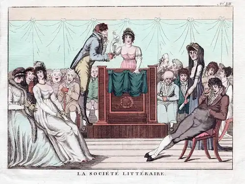 La societe litteraire / Caricature on a literary society, with the audience visibly bored by the reading. / Ka