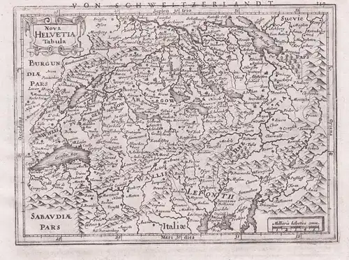 Helvetia - Schweiz Suisse Switzerland Mercator map Karte Kupferstich gravure carte