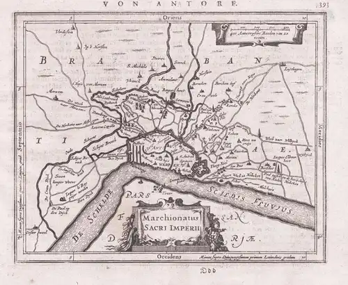 Marchionatus Sacri Imperii- Anvers Antwerp Antwerpen Belgien Belgium Belgique map Karte Gerard Mercator