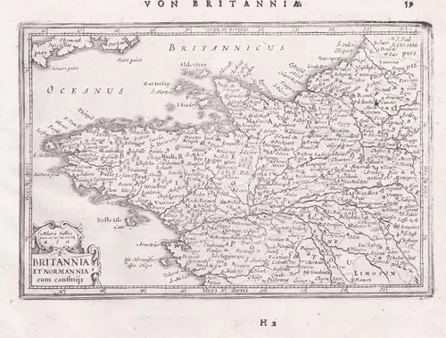 Britannia et Normannia - Bretagne Brittany Jersey Guernsey Frankreich France map Gerard Mercator