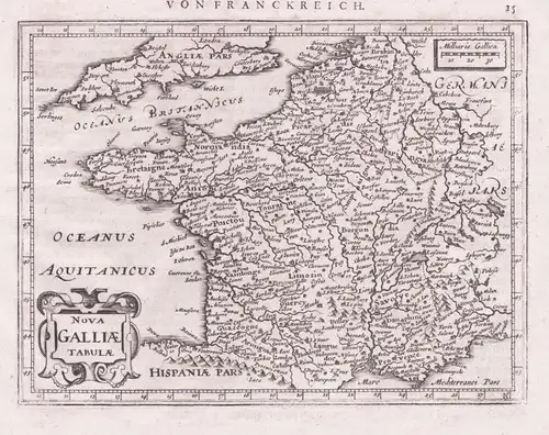 Nova Galliae Tabula - Gallien Paris Lothringen Lorraine Touraine Frankreich France map Gerard Mercator