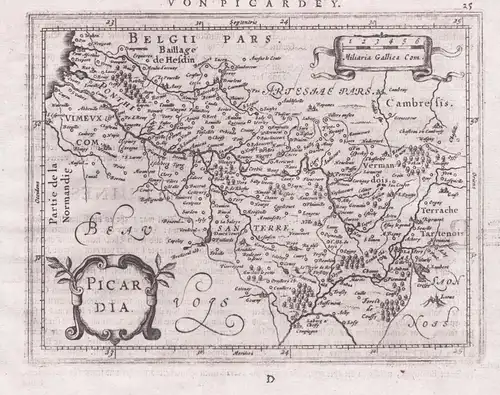 Picardia - Picardie Picardy Abbeville Corbie Amiens Frankreich France map Gerard Mercator