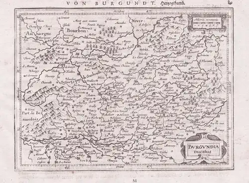Burgundia Ducatus - Bourgogne Burgund Burgundy Nevers Moulins Allier France Frankreich map Karte carte