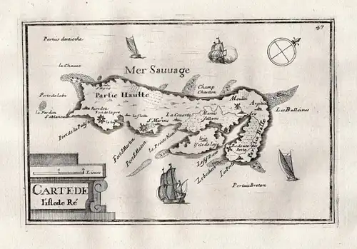 Carte de l'Isle de Ré - Ile-de-Re island Insel