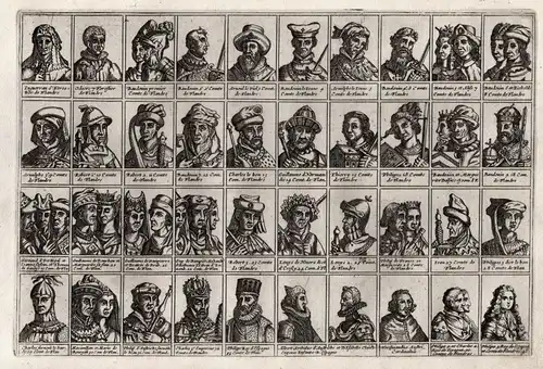 (Small portraits of various Flemish rulers: Inguerran 6. Forestier de Flandre / Odacre Forestier de Flandre /