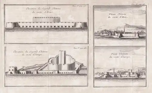 Elevation du segond Chateau du coste de l'Asie... - Sültaniye Castle / Kilitbahir Castle / Dardanelles Dardane
