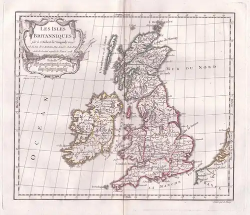 Les Isles Britanniques. - British Isles Great Britain Ireland Großbritannien Irland Karte map