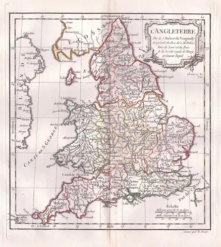 L'Angleterre. - England Great Britain Großbritannien Karte map
