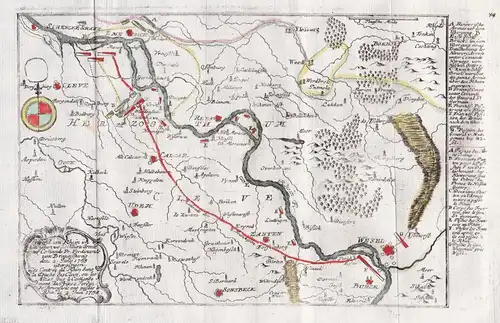 Gegend am Rhein in Clevischen wo di Allürte Armee unter Comando Pr. Ferdinands von Braunschweig den 2. Juny 17