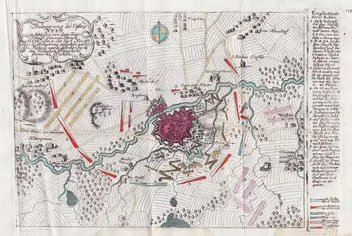 Belagerung der Vestung Neus in Schlesien von dem Kays. Königl. General Harsch... - Nysa / Neisse / Polska / Po