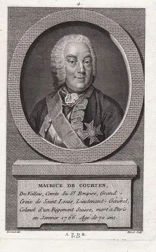 Maurice de Courten - Maurice de Courten (1692-1766) Generalleutnant Schweiz Suisse Portrait