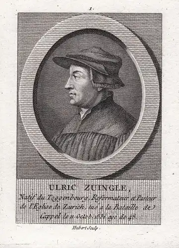 Ulric Zuingle - Huldrych Zwingli (1519-1534) Theologe Reformator Reformation Portrait