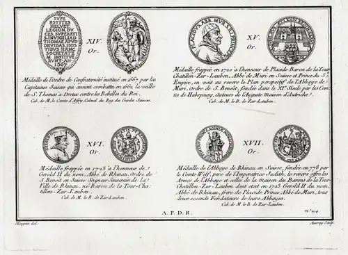 Medaille de l'Ordre de Confraternité institue en 1567 par les Capitaines Suisses... / Medaille frappe en 1720