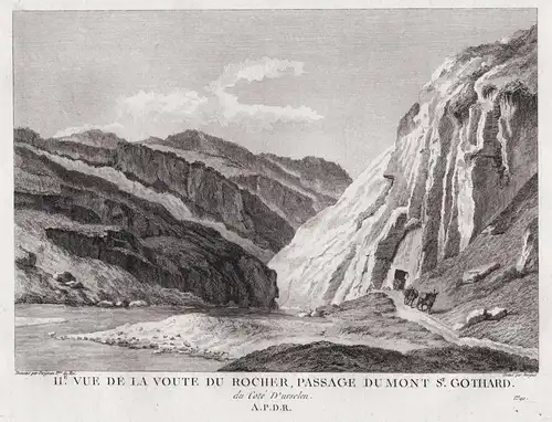 IIe. vue de la voute du rocher, passage du Mont St. Gothard - St. Gotthard Gotthardpass Kanton Tessin Alpen  /