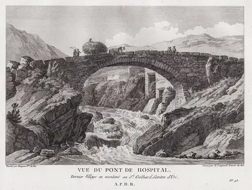  Vue du pont de Hospital - St. Gotthard Gotthardpass Hospiz Brücke    / Schweiz Suisse