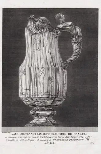 Vase contenant six setiers, mesure de Prague. Ce Vaisseau, d'un seul morceau de Cristal trouvé en Suisse dans