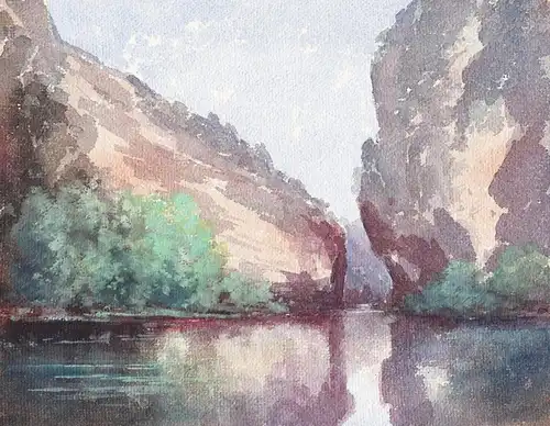 (Flusslandschaft mit Felsen. / River landscape with rocks.)