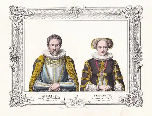 Christoph Herzog von Meklenburg / Elisabeth, dessen Gemahlin - Christoph Herzog von Mecklenburg und Elisabeth