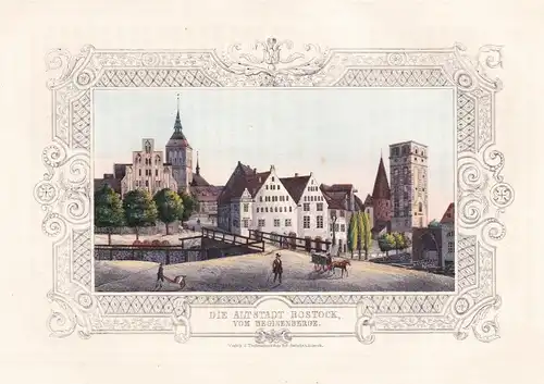 Die Altstadt Rostock vom Beginenberge - Rostock Altstadt Mecklenburg-Vorpommern (Aus: Meklenburg in Bildern)