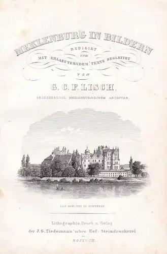 Meklenburg in Bildern (Das Schloss zu Schwerin) - Titel Titelblatt mit einer Ansicht vom Schloss zu Schwerin.