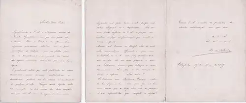 Eigenhändiger Brief mit Unterschrift von 19. März 1889 / Autograph letter with signature