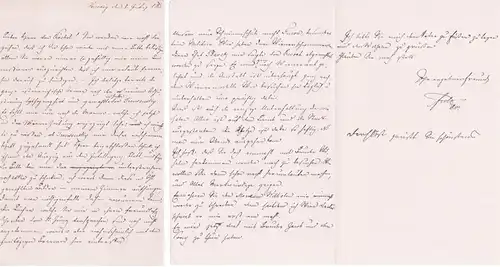 Eigenhändiger Brief mit Unterschrift von 7. Juli 1841 / Autograph letter with signature