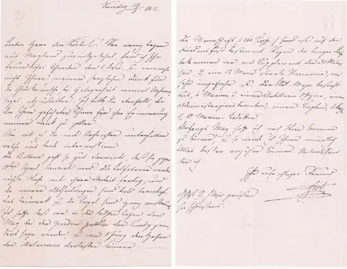 Eigenhändiger Brief mit Unterschrift von 19. März 1842 / Autograph letter with signature