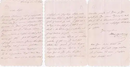 Eigenhändiger Brief mit Unterschrift von 23. August 1854 / Autograph letter with signature